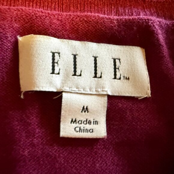 Elle Lightweight Raspberry Sweater with Pearl Embellishments on Front - Medium - Picture 3 of 3